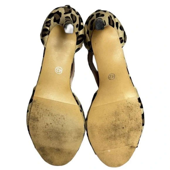 Leopard Print Heels Strappy Sandals Women’s Size 9.5 - Picture 7 of 12